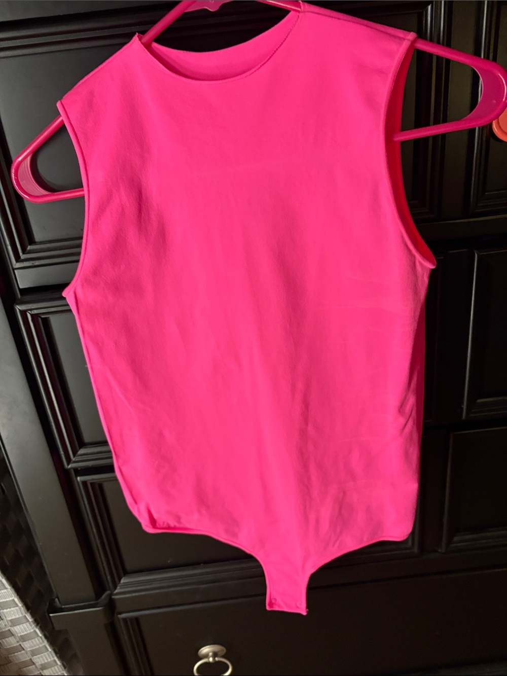 Skims Hot Pink Sleeveless One-Piece Bodysuit